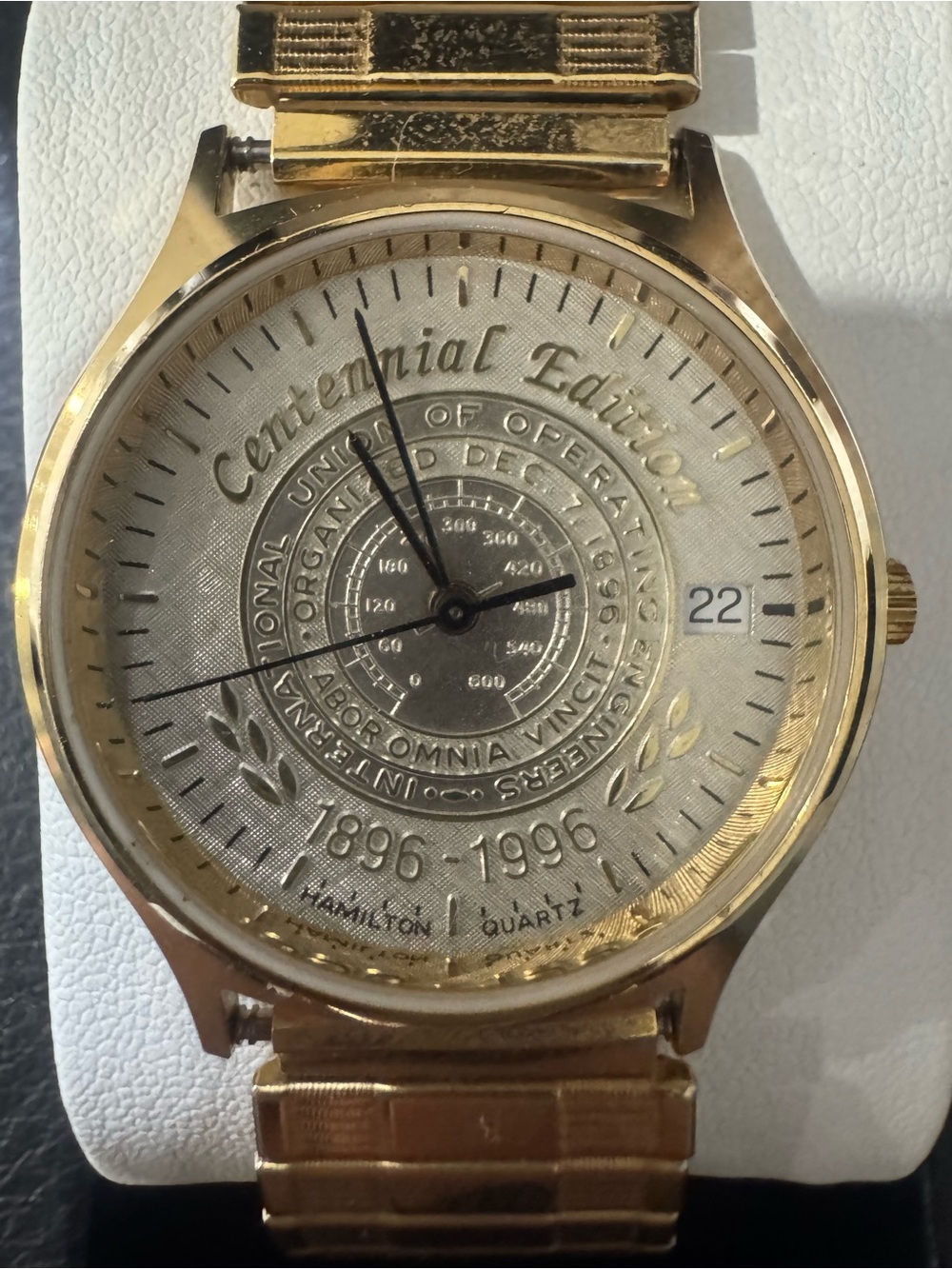 #199 Hamilton Gold-Tone Centennial Edition Dress Watch